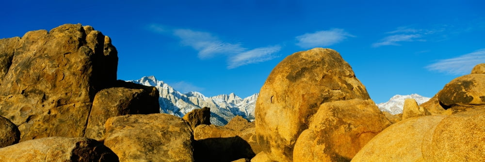 Alabama Hills in Sierra Nevada Mountains California Canvas Art - Panoramic Images (27 x 9)
