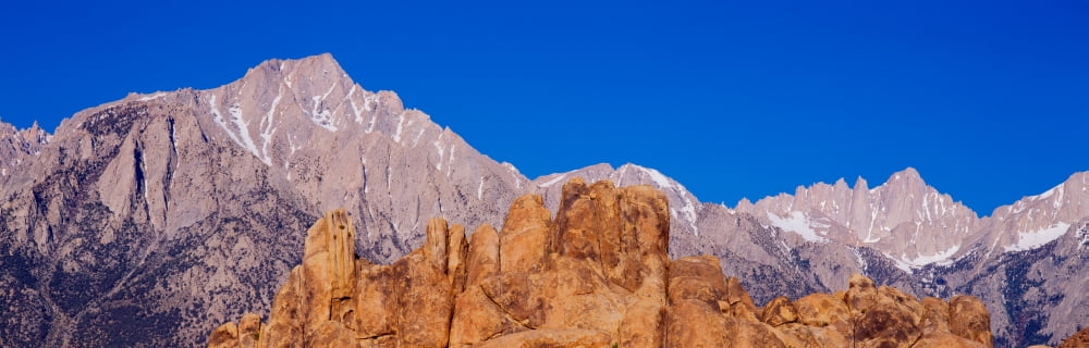 Alabama Hills in Sierra Nevada Mountains California Canvas Art - Panoramic Images (36 x 12)