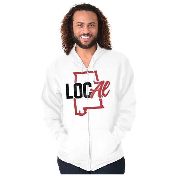 Alabama Local State Shaped Pun Cute Unisex Fleece Graphic Zip Up Hoodie Brisco Brands 2X
