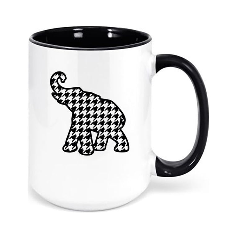 Alabama Mug, Houndstooth Elephant, Roll Tide Mug, Alabama Football,  Houndstooth Mug, Football Cup, Alabama Cup, Gift For Him, Birthday Gift,  BLACK - Walmart.com