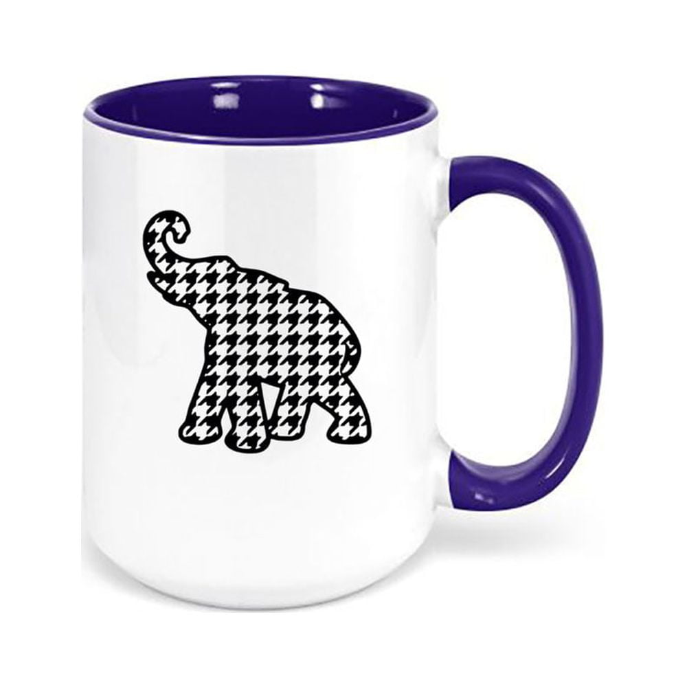 Alabama Mug, Houndstooth Elephant, Roll Tide Mug, Alabama Football,  Houndstooth Mug, Football Cup, Alabama Cup, Gift For Him, Birthday Gift,  BLUE - Walmart.com