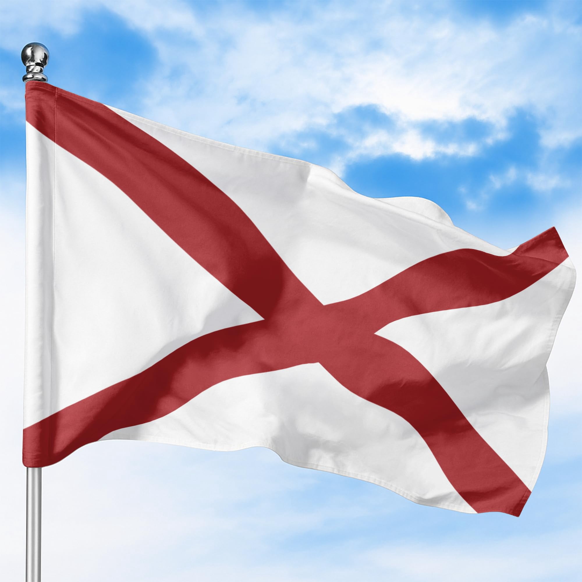 Alabama Outdoor Flag (1x1.5ft) by DreamController - Durable, Fade-Resistant Polyester, Double-Stitched, Brass Grommets - HD Printed USA State Flag - Made in USA