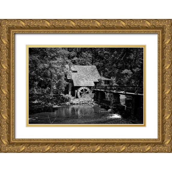 Alabama Picture Archive 24x17 Gold Ornate Wood Framed with Double Matting Museum Art Print Titled - Alabama Water Mill