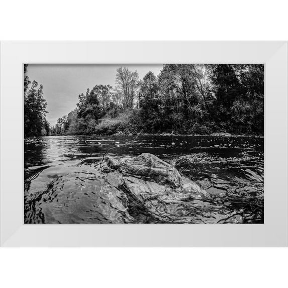 Alabama Picture Archive 32x23 White Modern Wood Framed Museum Art Print Titled - Big Escambia Creek in the Poarch Band of Creek Indians