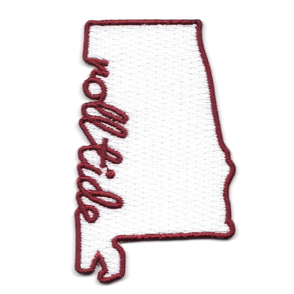 Alabama Rolltide State Shape Patch College Sports Represent Embroidered Iron On