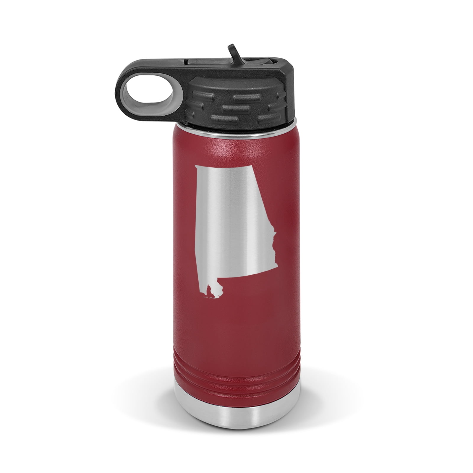 Alabama Shaped Water Bottle 20 oz - Laser Engraved w/ Flip Top ...