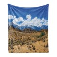 thumbnail image 1 of Alabama Soft Flannel Fleece Throw Blanket, Landscape of Barren Lands of Nevada Mountains with Rock Formations on the Slopes, Cozy Plush for Indoor and Outdoor Use, 70" x 90", Multicolor, by Ambesonne, 1 of 6