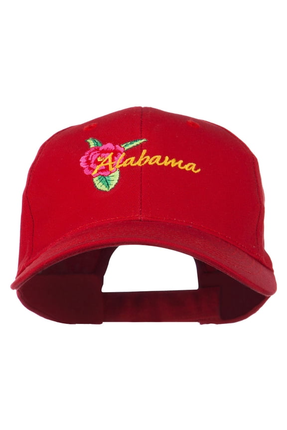 Alabama State Camellia Flower Embroidered Cap - Red OSFM