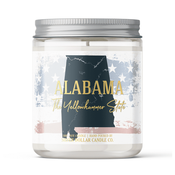 Alabama State Candle - Missing Home and Nostalgia Candle - 9/16oz 100% All-Natural Handmade Soy Wax Candle