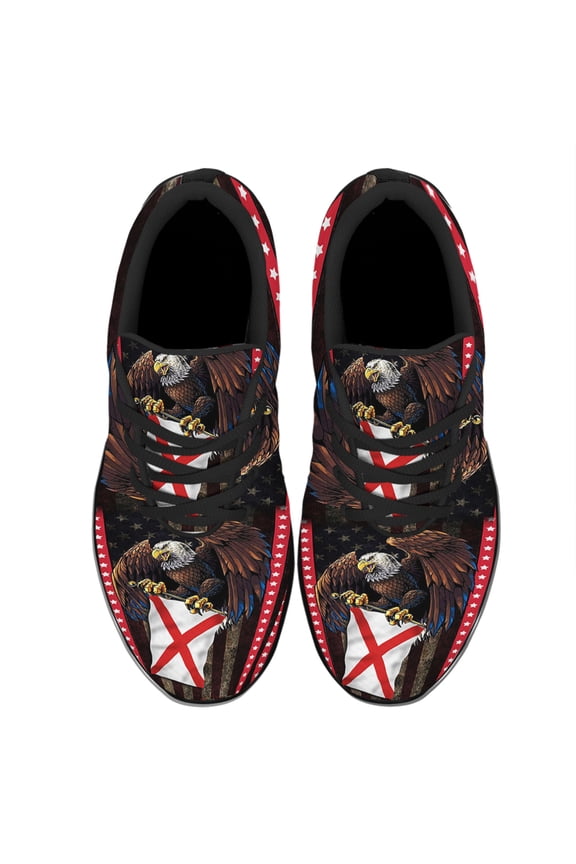 Alabama State Eagle Shoes Women's Fashion Sneakers Tennis Running Shoes for Men Women Black Size 7