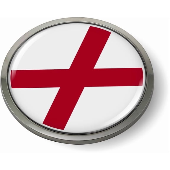 Alabama State Flag 3D Domed Round Car Emblem – Metal Bezel