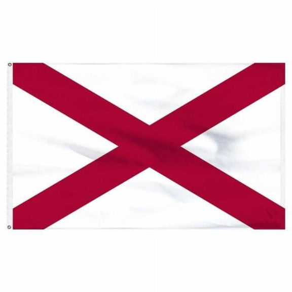 Alabama State Flag 3x5 ft Printed Brass Grommets 150D Quality Polyester