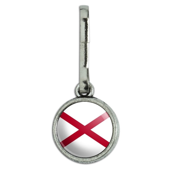 Alabama State Flag Antiqued Charm Clothes Purse Suitcase Backpack Zipper Pull Aid
