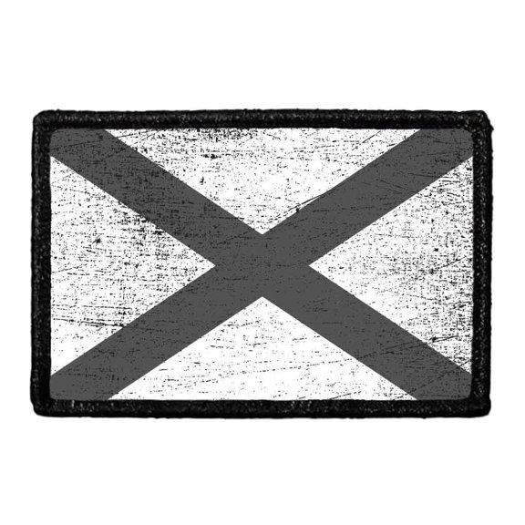 Alabama State Flag - Black and White - Distressed - Removable Patch