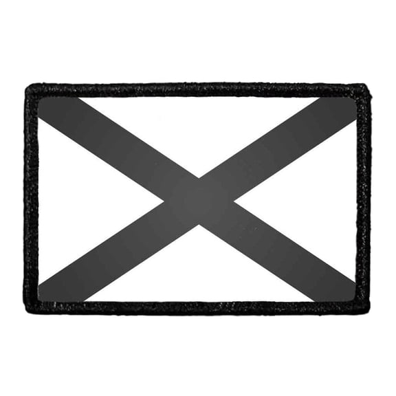 Alabama State Flag - Black and White - Removable Patch