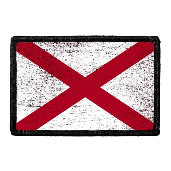 Alabama State Flag - Color - Distressed - Removable Patch