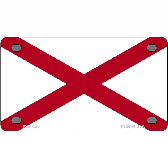 Alabama State Flag Metal Novelty License Plate Sign 4" x 2.2" Mini