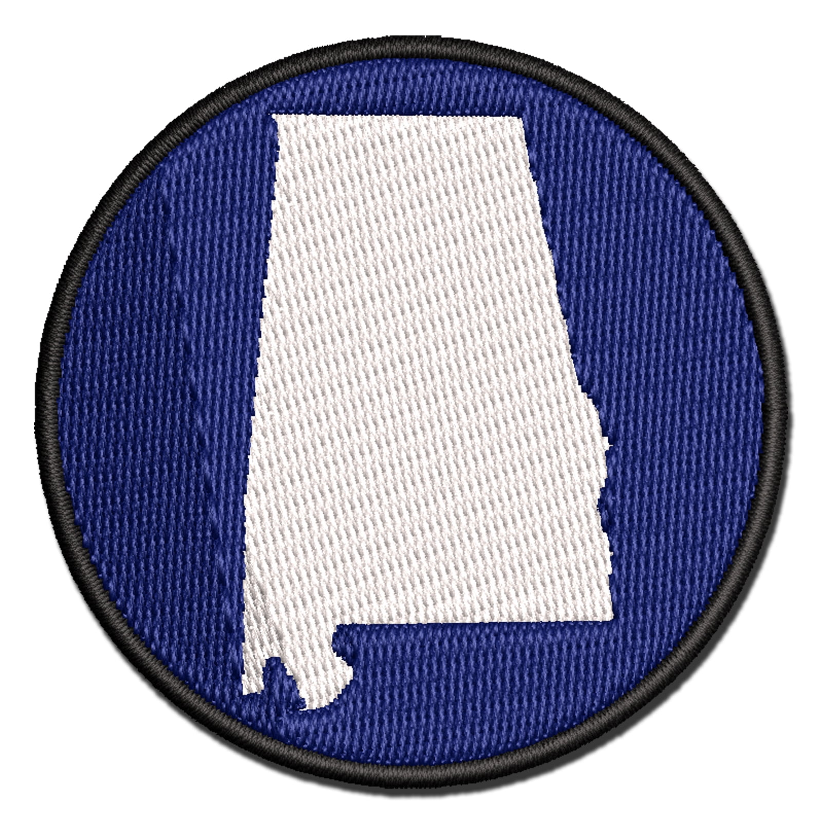 Alabama State Silhouette Applique Multi-Color Embroidered Iron-On Patch - 3.5 Inch Large