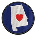 thumbnail image 1 of Alabama State with Heart Applique Multi-Color Embroidered Hook & Loop Patch - 2.5 Inch Small, 1 of 5