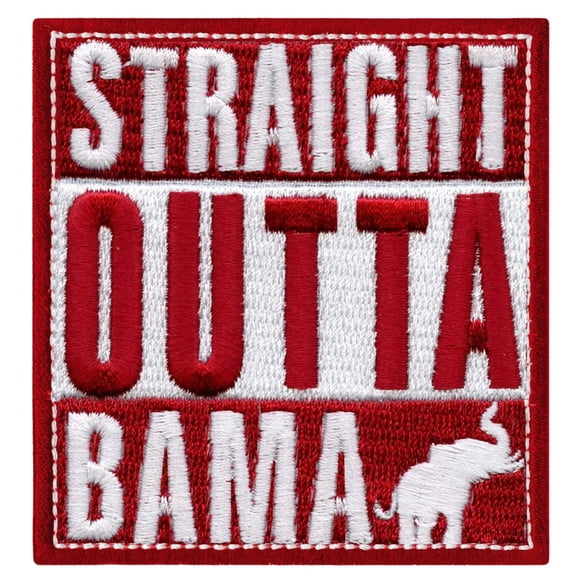 Alabama 'Straight Outta Bama' Patch College Sports Elephant Embroidered Iron On
