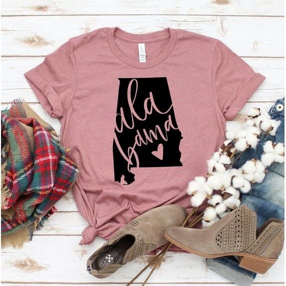 Alabama T-shirt University Shirts Christmas Gift For Her Football Tshirt Birthday Shirt Women's Game Day Top State Tee