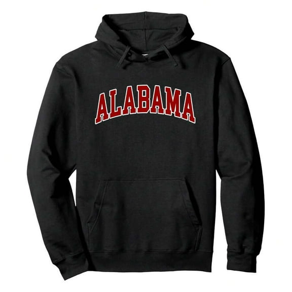 Alabama - Throwback Design Print - Classic Pullover Hoodie ,Men's Hooded Sweatshirt, Lightweight And Ultra - Comfortable, A Must - Have For Daily Strolls, Travel And Outdoor!
