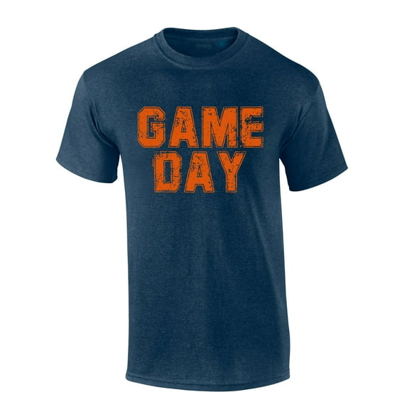 Alabama Tshirt Football Team Color Navy and Orange Alabama Game Day Shirt Tigers Mens Short Sleeve T-shirt Graphic Tee-Navy-xxxl