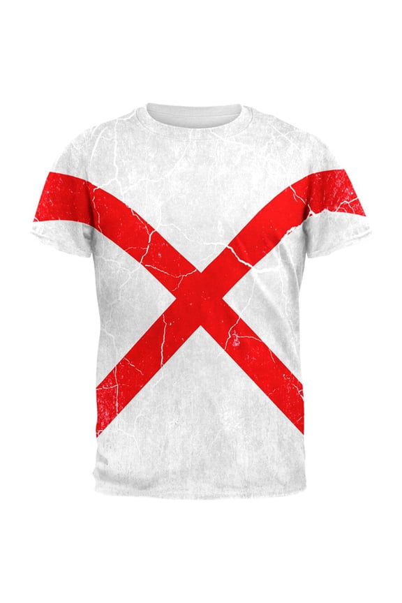 Alabama Vintage Distressed State Flag All Over Mens T Shirt Multi 2XL