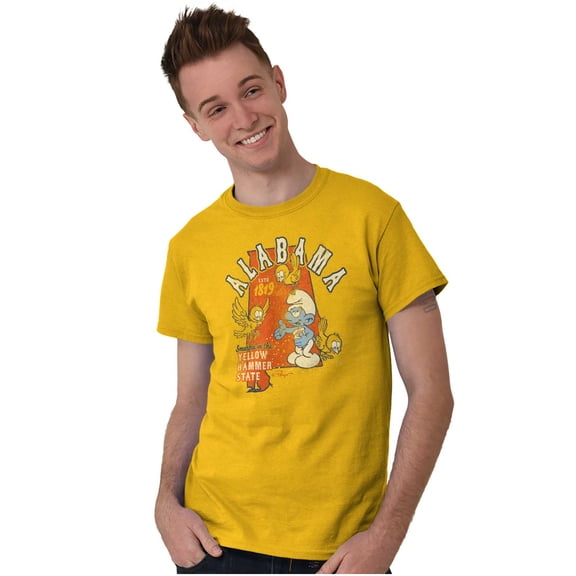 Alabama Yellow Hammer State Smurfs Men's Graphic T Shirt Tees Brisco Brands 5X