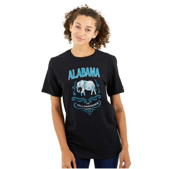 Alabama Yellowhammer AL Elephant Women's Graphic T Shirt Tees Brisco Brands L