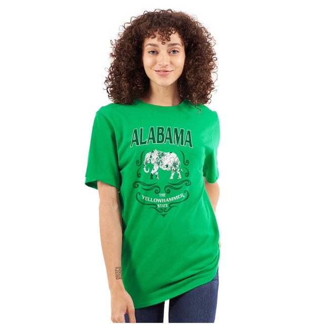 Alabama Yellowhammer AL Elephant Women's Graphic T Shirt Tees Brisco Brands M
