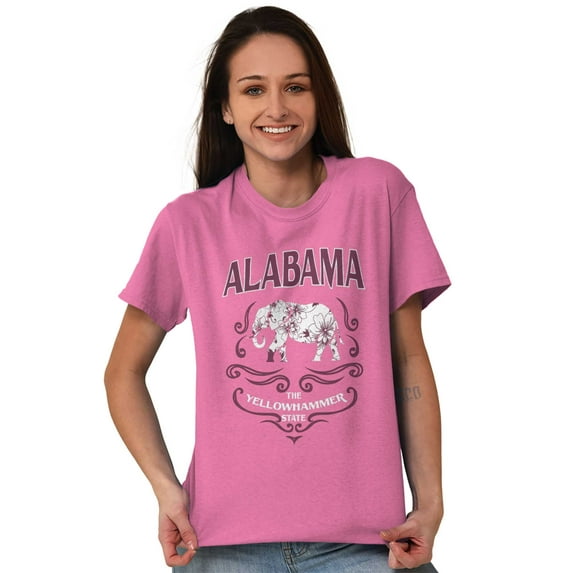 Alabama Yellowhammer AL Elephant Women's Graphic T Shirt Tees Brisco Brands M