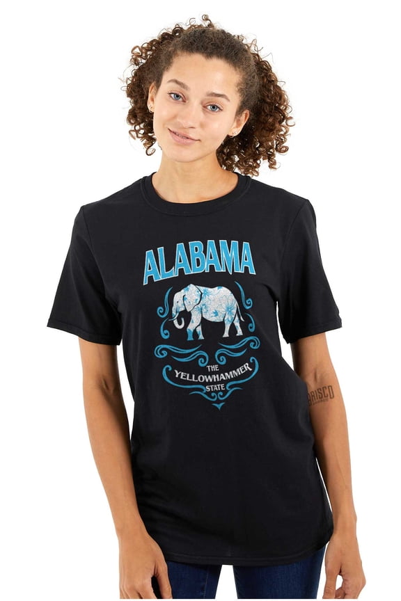 Alabama Yellowhammer AL Elephant Women's Graphic T Shirt Tees Brisco Brands S
