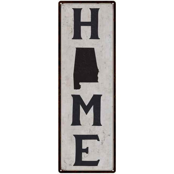 Alabama is My Home Vintage Chic Wall Decor 8x24 Metal Sign 108240025001