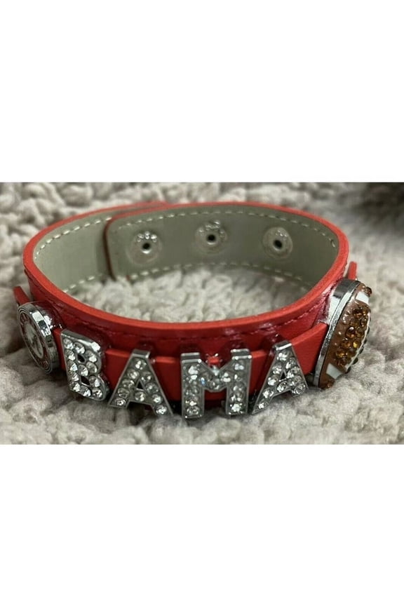 Alabama school sports Rhinestone 8mm Slide Bracelet / Bling Football Bracelet/
