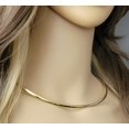 thumbnail image 1 of Alabaster Chic Minimalist Gold Tone Omega Chain Collar Necklace 18", 1 of 14