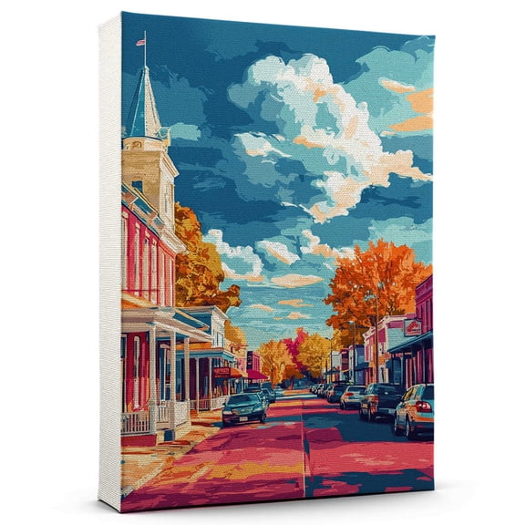 Alabaster Travel Canvas, Alabama Canvas Print vintage, Colorful Alabaster Decor City Road, Alabama Pictures Wall Art - 102AZ15