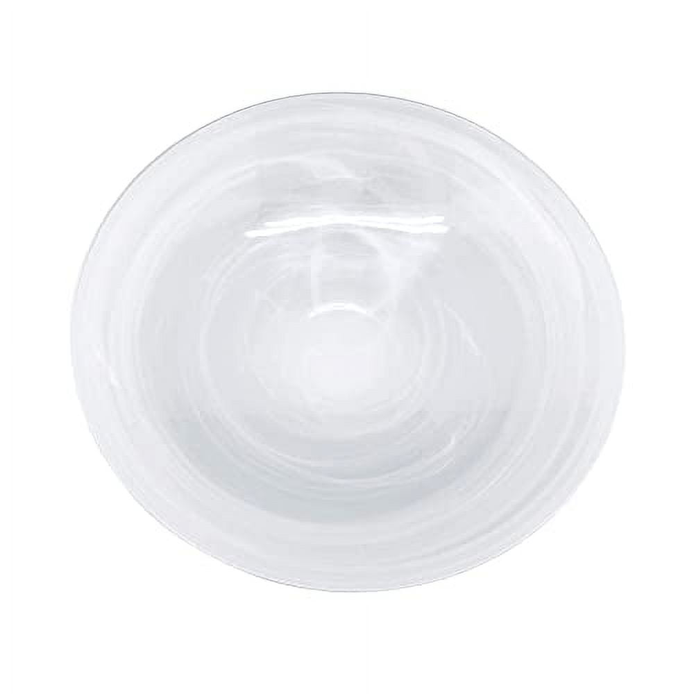 White Alabaster Glass Serving Bowl, 15-inch