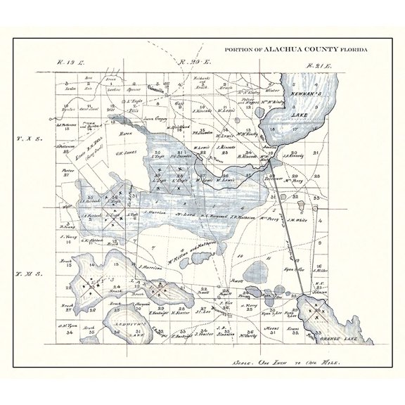 Alachua Florida Landowner - 1890 Poster Print by Unknown Unknown (27 x 24) # FLAL0001