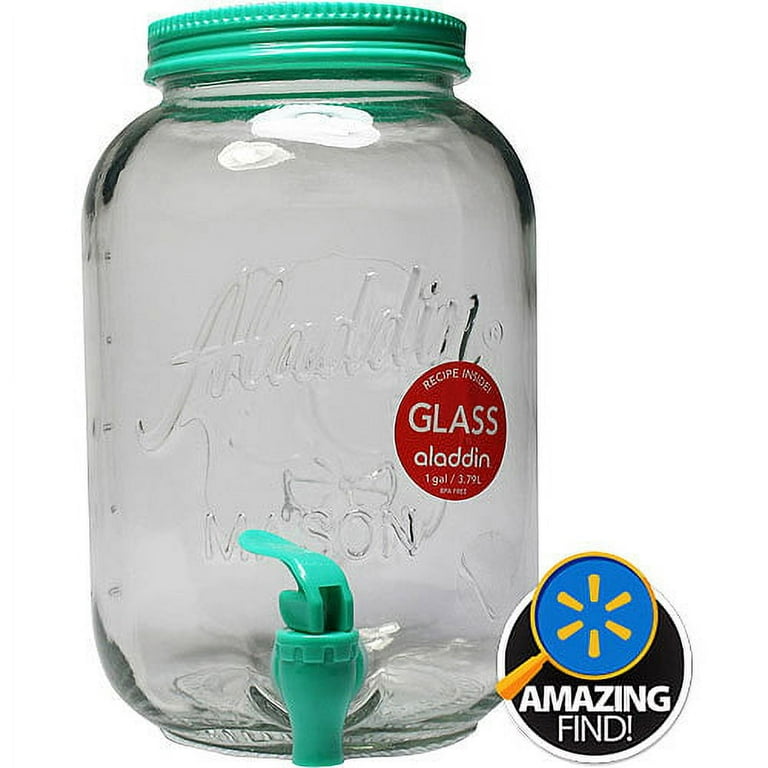 FineDine Glass Drink Dispenser for Fridge - 1 Gallon Water
