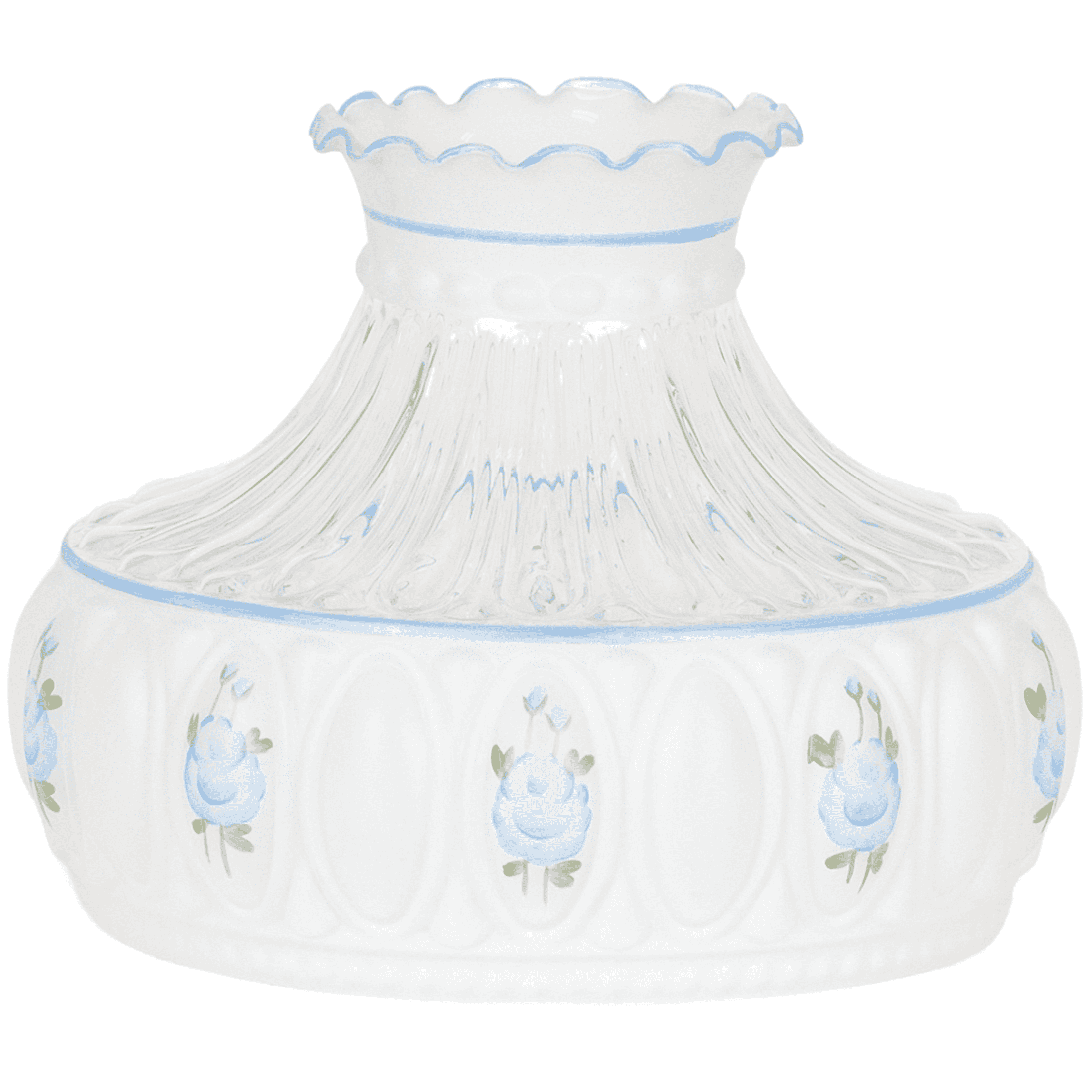 Aladdin 10" Blue Rose Glass Lamp Shade M750