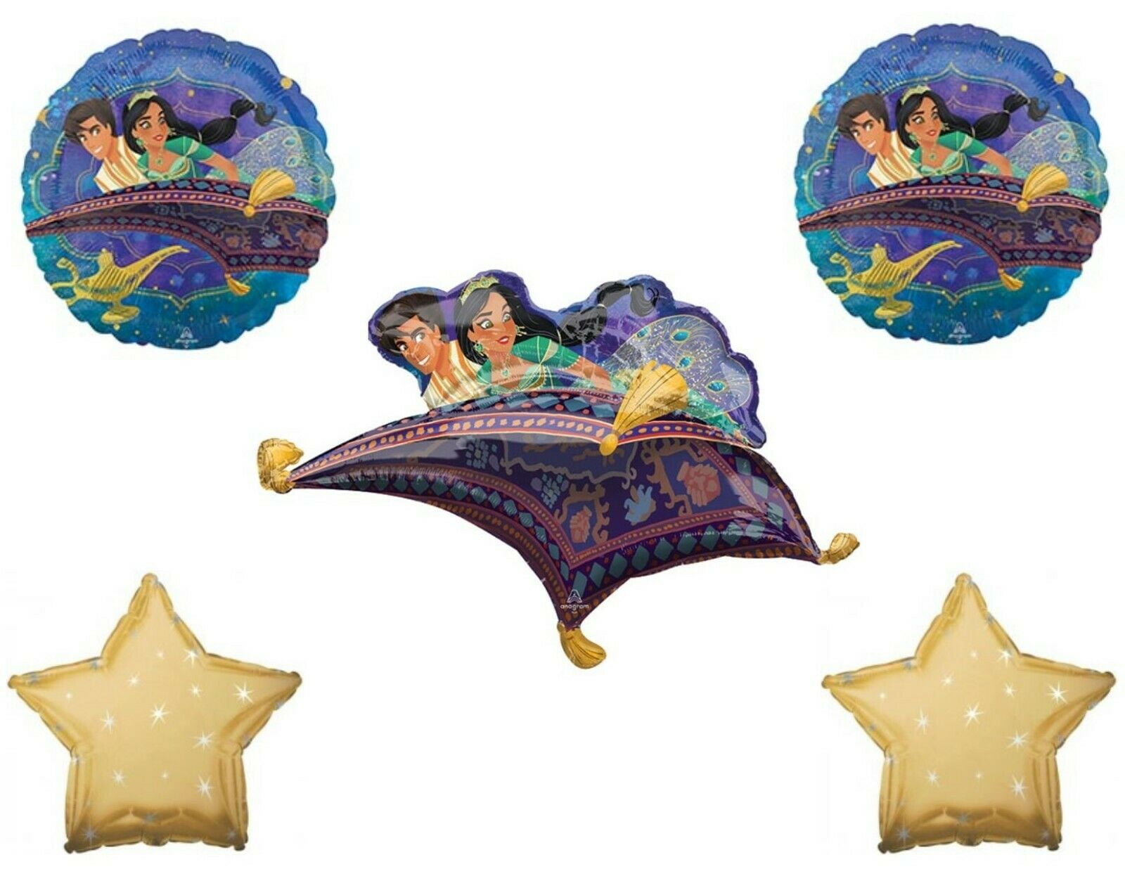 C & S PARTY SUPPLY Aladdin 5 pc Birthday Party Balloons Decorations Supplies Jasmine
