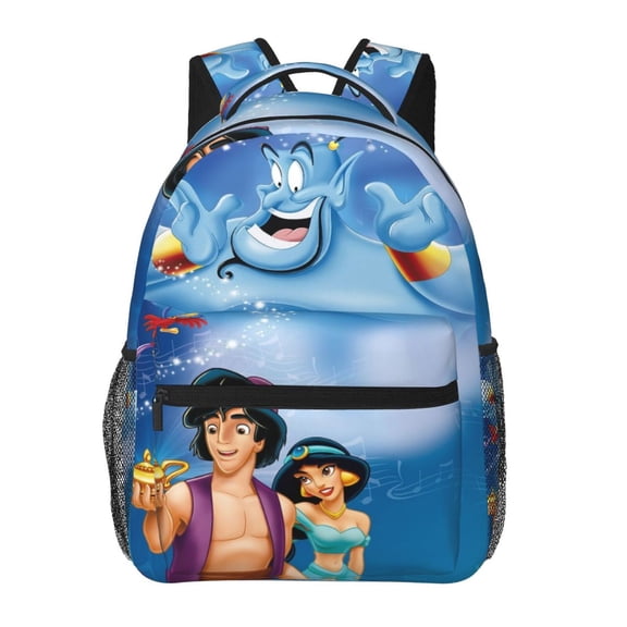 Aladdin Backpacks All Over Print Cartoon Lightweight Bookbag Daypack Kawaii Laptop Bag Rucksack for Travel Hiking Work School