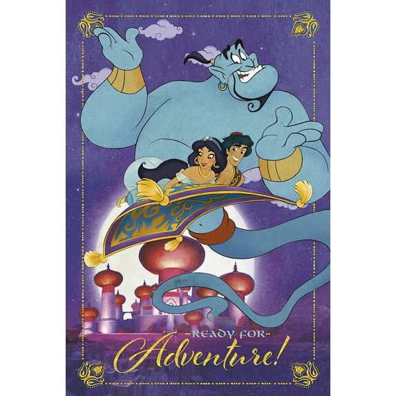 Aladdin - Classic Disney Movie Poster (Ready For Adventure - Aladdin Jasmine & Genie) (Poster & Poster Strip Set)