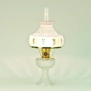 Aladdin Clear Lincoln Drape Table Oil Lamp with Amethyst Rose Glass Shade, Brass