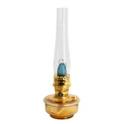Aladdin Genie III Oil Lamp, Indoor Emergency Lighting for Shelf, Table or Hanging, Amber Glass Bowl with Brass Burner