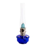 Aladdin Genie III Oil Lamp, Indoor Emergency Lighting for Shelf, Table or Hanging, Cobalt Blue Glass Bowl with Nickel Burner