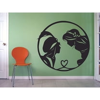 Aladdin and Jasmine Kids Cartoon Wall Sticker Vinyl Wall Art Decal for Girls Boys Baby Kid Bedroom Nursery Daycare Kindergarten Cartoon Home Decor Stickers Wall Art Vinyl Decoration Size (30x30 inch)