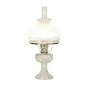 Aladdin Lincoln Drape Oil Lamp, Clear Glass Indoor Fuel Lamp with White Glass Shade, Nickel Trim