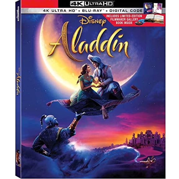 Aladdin Live Action 2019 Limited Edition(4K Ultra/Blu-Ray/Digital) with Filmmaker Gallery Book